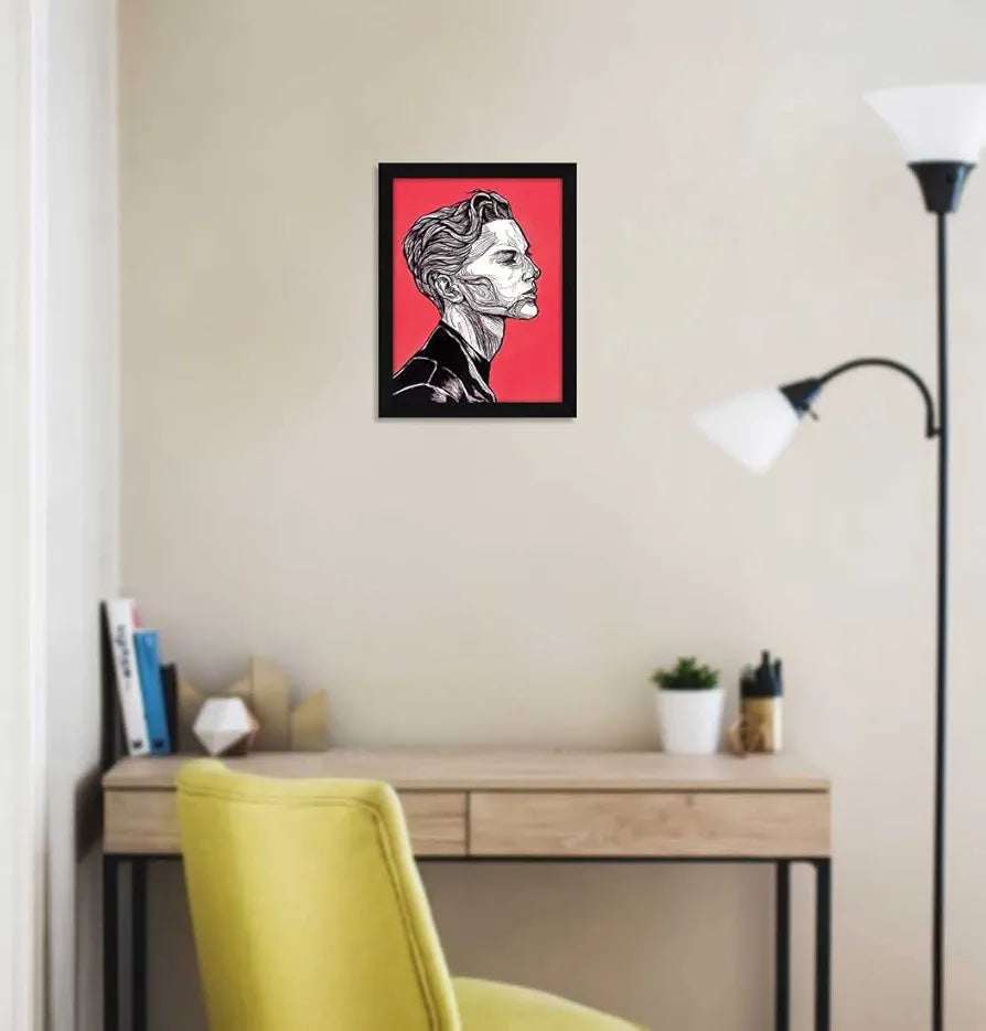 ArtX Paper Line Art Dreamer Boy Abstract Frame Wall Art Painting