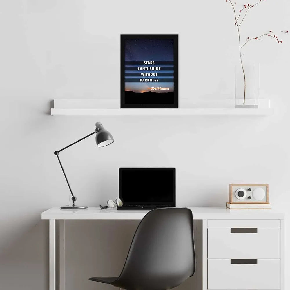 ArtX Motivational Inspirational Quotes Stars Can't Shine Framed Wall Art Painting