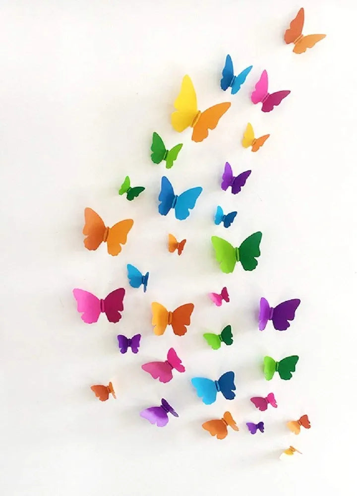 Jaamso Royals Multicolour 3d Butterfly Stickers for Wall 6 x 1 x 4 Centimeters