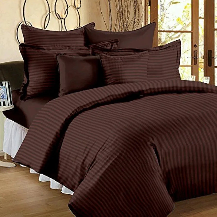 Fresh From Loom Soft Skin Safe Breathable King Size Flat Bedsheets Double Bedsheet Set with 2 Pillow Covers Coffee