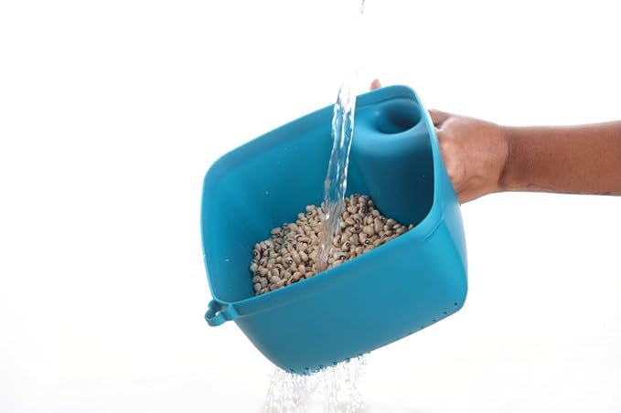 Frenchware 1 Unit Plastic Colander With Handles, Premium-grade Plastic, 100% Food Safe | Dishwasher Safe | Turquoise