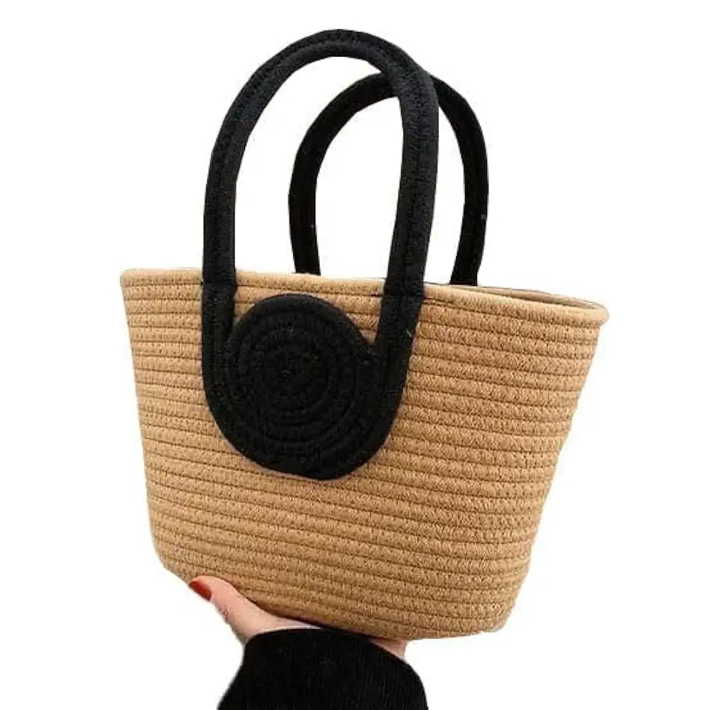 Attractive Hand Bag Large Tote Bamboo Beach Basket for Women Jute Handmade