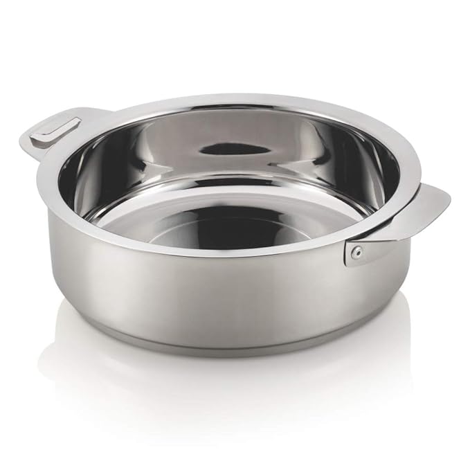 Borosil Stainless Steel Solid Idly Server | 5 Litres | Silver