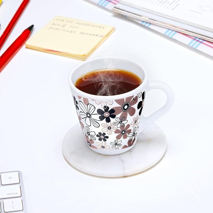 Larah by Borosil Novelty Series Macy Opalware Mug, Set of 6 Tea/coffee Mugs | 160 Ml Each