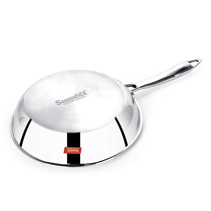 Sumeet Cook Smart TriPly SAS Steel-Aluminium Steel 3 Layers Fry Pan 1 Ltr - 20Cm