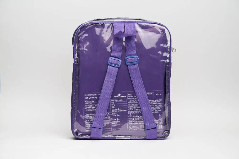 Fevicreate Art & Craft Kit | with Transparent Backpack | Value Pack with Crafting Essentials for Children | School Kit | Colours, Canvas, Activity Book, Glues | Gift for Boys & Girls Ages 5+