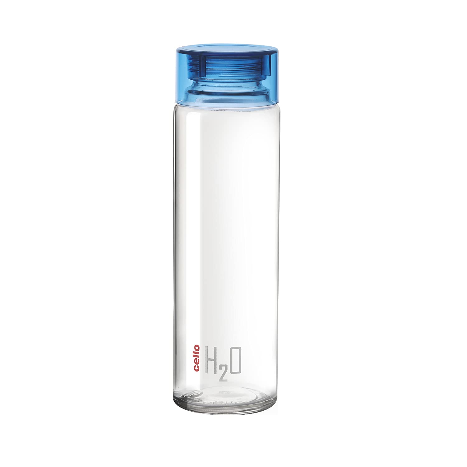 Cello H2O Glass Fridge Water Bottle with Plastic Cap | 920 ml | Set of 3 | Blue