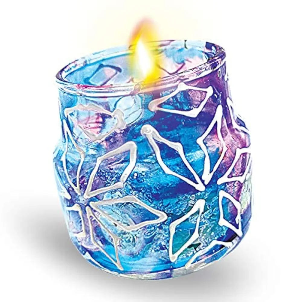 TOYKRAFTT Art and Craft Activity Kit for 8 to 15 Year Olds, Glass Painting Candle Making Kit, Gift for Kids - Glass Painted Mini Candle Jars