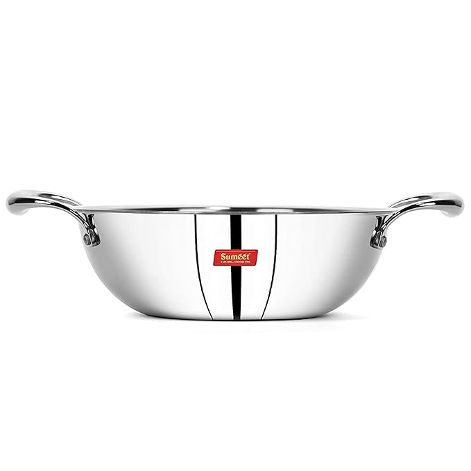 Sumeet Cook Smart TriPly Steel-Aluminium-Steel 3 Layers Kadhai  - 1.1 Ltr - 18Cm