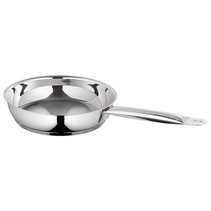 Borosil Cookfresh Stainless Steel Frying Pan 2.2 Litres | 24 Cm | Impact Bonded Tri-ply Bottom