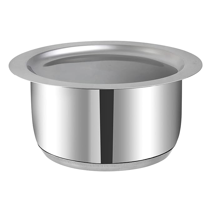 Vinod Stainless Steel 3 pc Tope Set with Capacity of 1 litres, 1.4 litres & 1.8 litres with Stainless Steel Lids