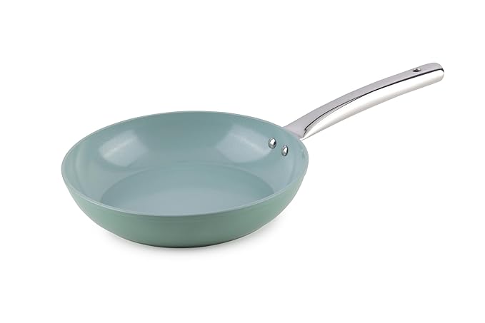 Salford Forged Ceramic Non-stick Frypan With Tubular Ss Handle | Induction & Gas Ready | Green | 240mm | 1.85 Litre