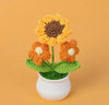 Crochet Flowers Artificial Sunflower Sunflower with Daisy Pot