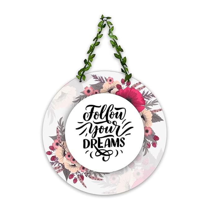 Artvibes Follow Your Dreams Wall Hanging for Home | Mdf Wooden Wall Hanger for Wall Decoration