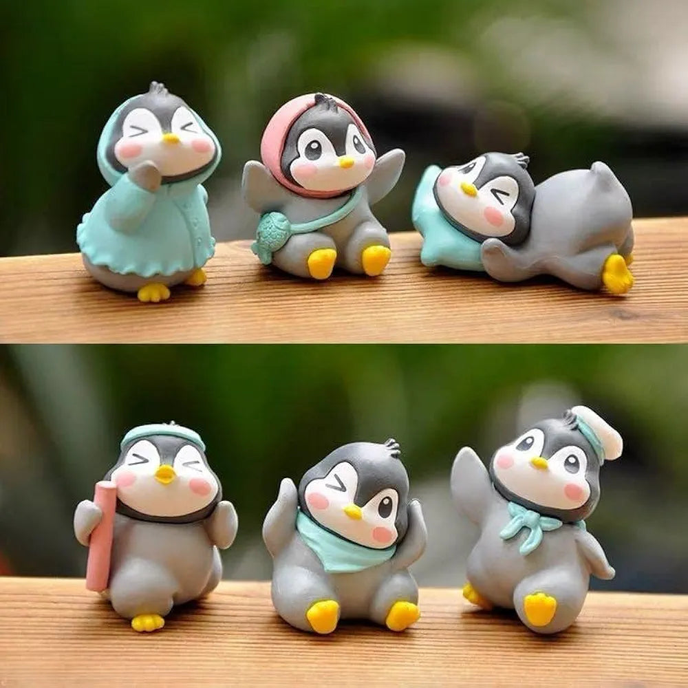 Satyam Kraft 1 Set  Cute Penguin Miniature Figurines Showpiece