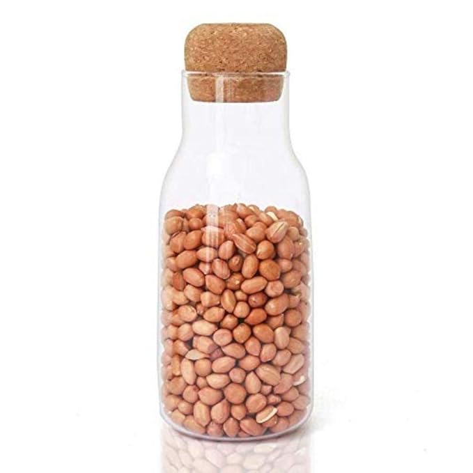 Femora Bottle Container Borosilicate Glass Bottle With Cork Jars & Container | 500 Ml