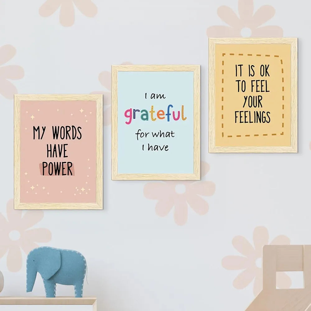 ArtX Paper Cartoon Animals Motivational-02 Quotes Wall Paintings Set of 6