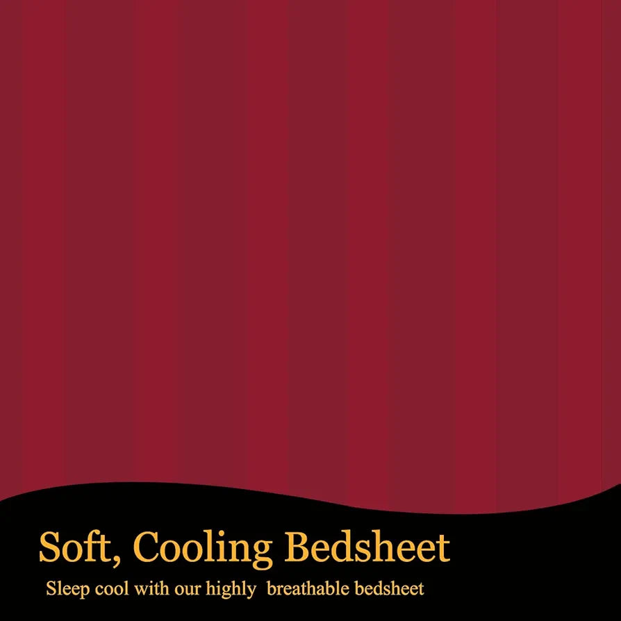 Fresh From Loom Microfiber Breathable Queen Size Double Bedsheet Set With 2 Pillow Covers 144 TC Maroon