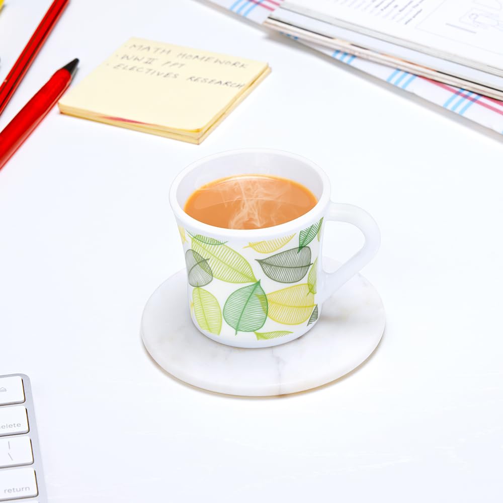 Larah by Borosil Crysta Series Noma Opalware Mug | Set of 6 Tea/coffee Mugs | 100 Ml Each