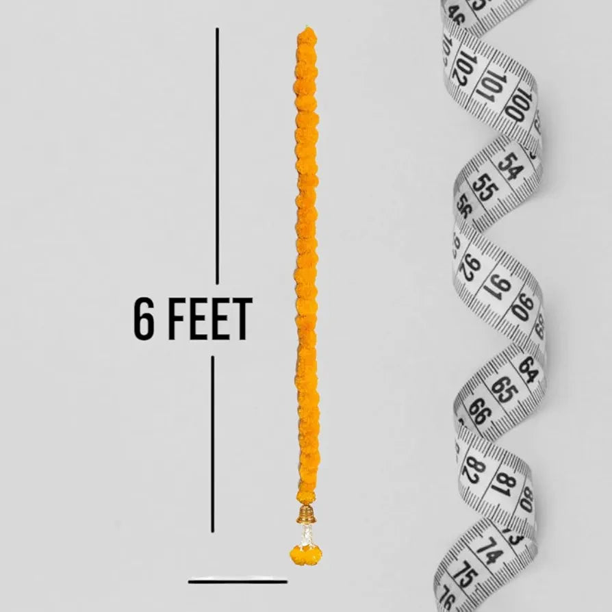 Plastic Cotton Handmade Artificial Marigold Flower Garland Long Genda Phool Toran