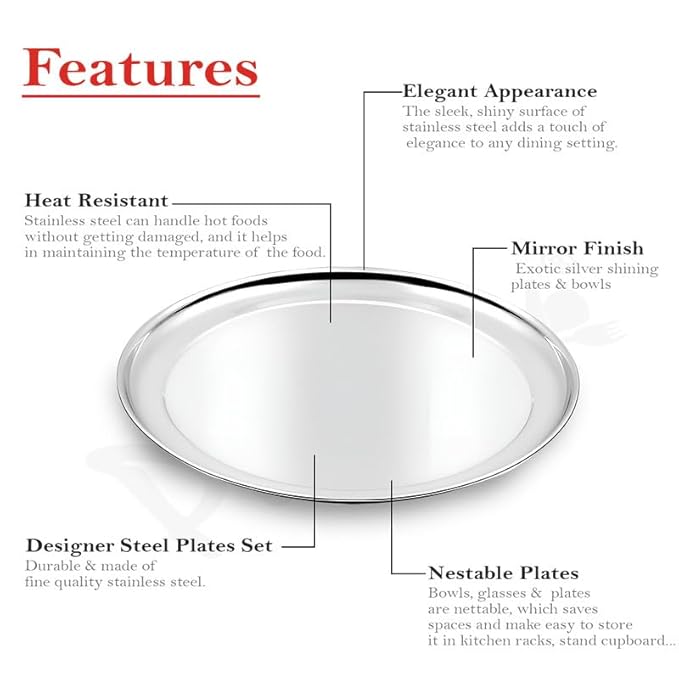 Sumeet Heavy Gauge Stainless Steel Apple Bow Set of 6pc 220 ml Each