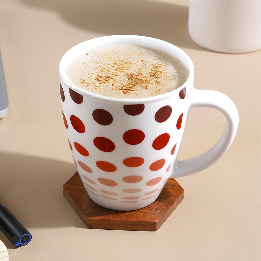 Larah by Borosil Opalware Polka Red 390 Ml Mug