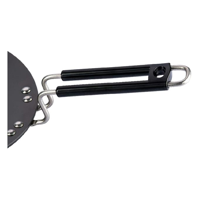 Vinod Black Pearl Hard Anodised Tawa - 22 cm | 4.25mm Thickness | Metal Spoon Friendly | Riveted Sturdy Handle