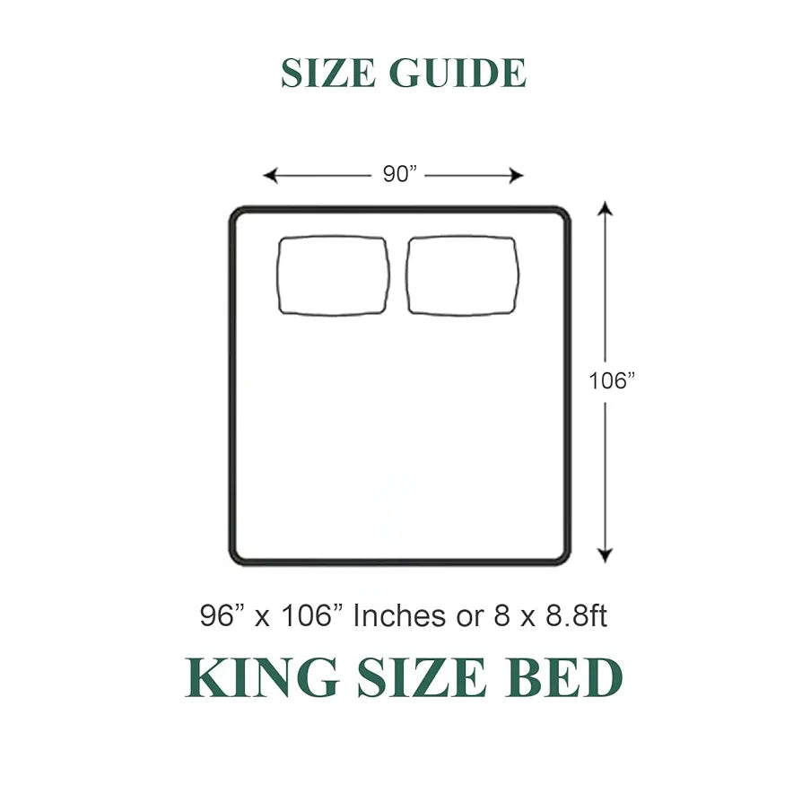 Cloth Fusion Warm Winter Bedsheet for Double Bed King Size with 2 Pillow Covers White Leaf