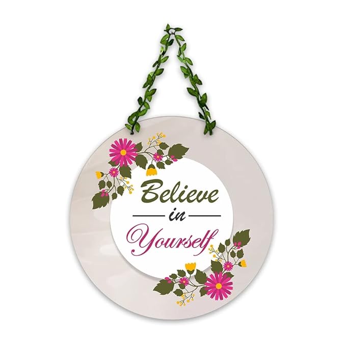 Artvibes Believe in Yourself Wall Hanging for Home | Mdf Wooden Hanger Decoration | Art Piece