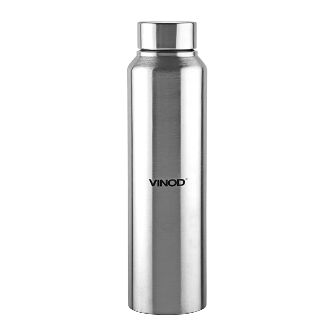 Vinod Frost Fridge Water Bottle with Fabricated 18/8 Stainless Steel Coating Inside and Outside | 1000 ml | Pack of 3