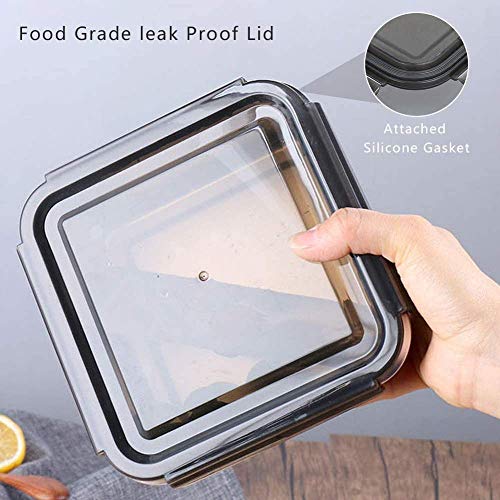 Femora High Steel Square Container Airtight Leakproof Unbreakable Storage Container/ Lunch Box | 850 Ml | Pack of 2