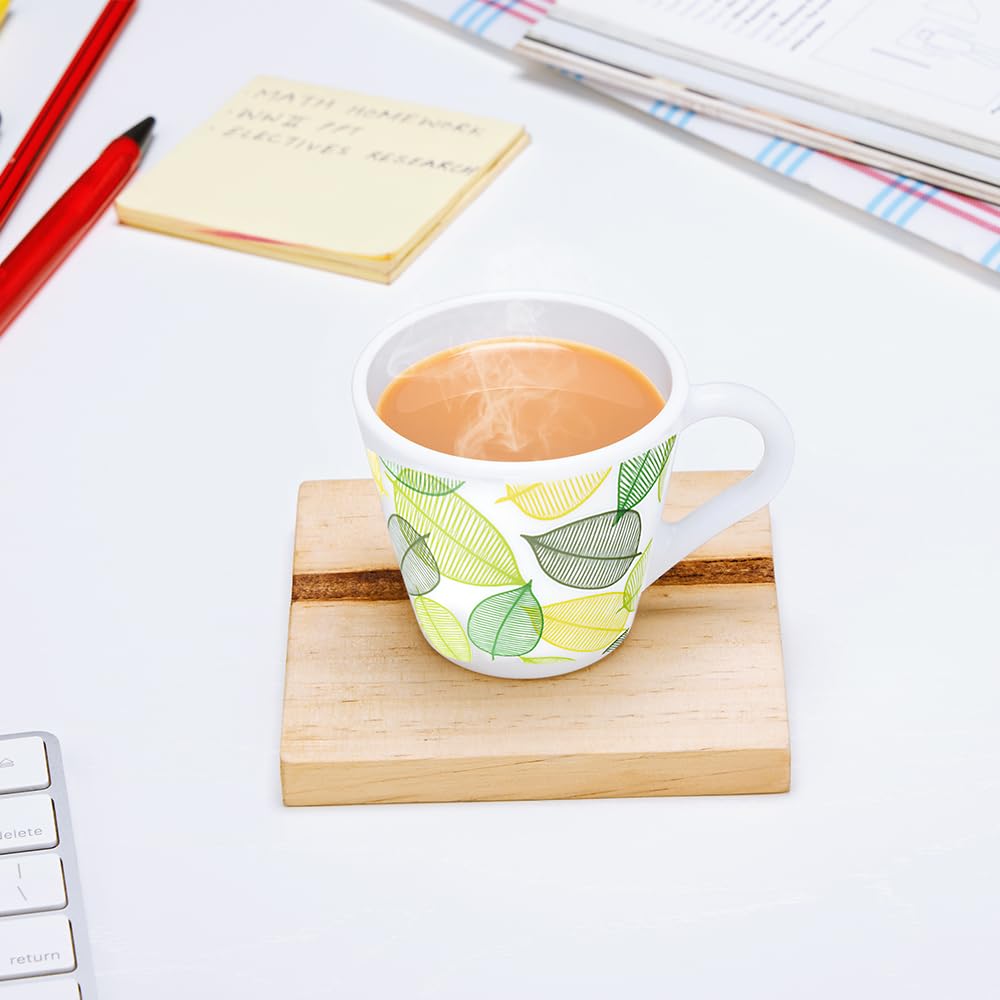 Larah by Borosil Novelty Series Noma Opalware Mug | Set of 6 Tea/coffee Mugs | 110 Ml Each