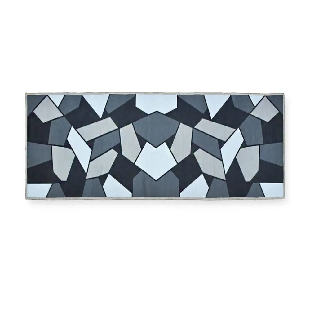 Ishro Home 3d Printed Bedside Runner Carpet Anti Skid For Home Kitchen Colour Black Crystal