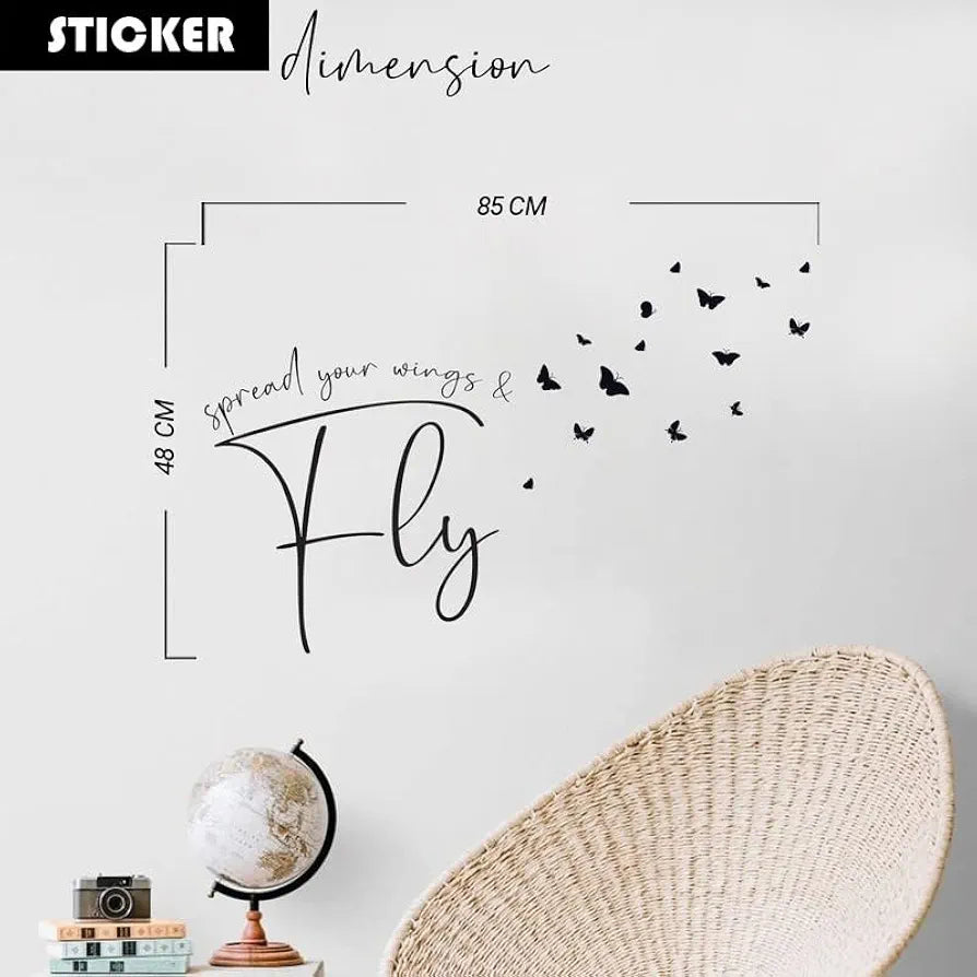 Kotart Butterfly Printed Fly Vinyl Wall Stickers