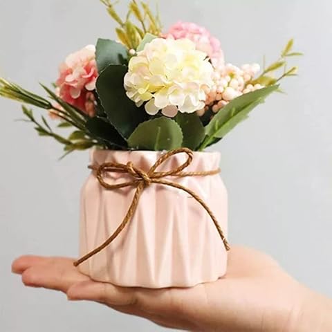Artificial Multiflora Flower Roses Fake Sticks Bunch Decorative Without Vase Peach Fabric