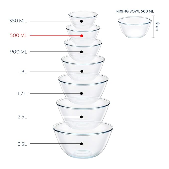 Borosil Glass Serving & Mixing Bowls | Oven & Microwave Safe Bowls | Set of 2