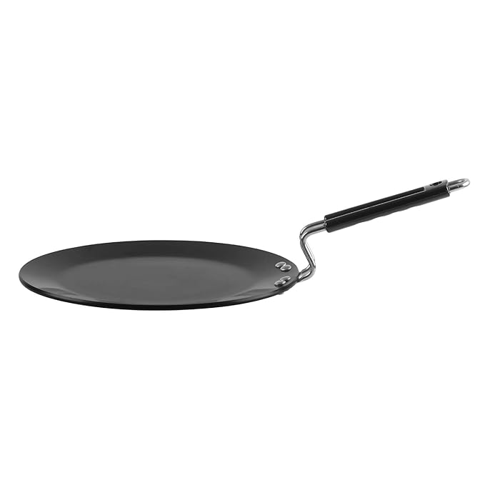 Vinod Black Pearl Plus Hard Anodised Roti/paratha/phulka Tawa | 22 Cm Diameter With Riveted Sturdy Handle | 5.25 Mm Thickness | Black