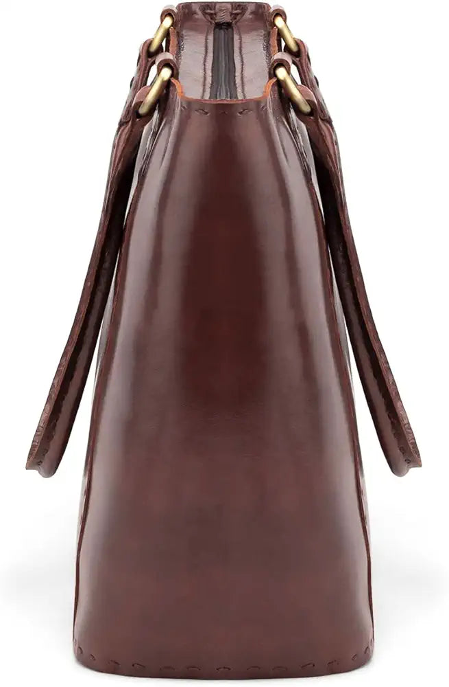 Goatter Genuine Leather Handmade Women's Handbag For Office And College,Brown