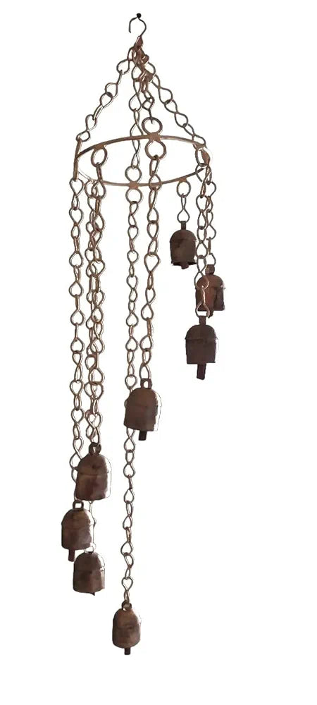 Tej Gifts Metal Bell Wind Chime Long Brass Bells Hanging 7 Bells Wind Chime Design 1
