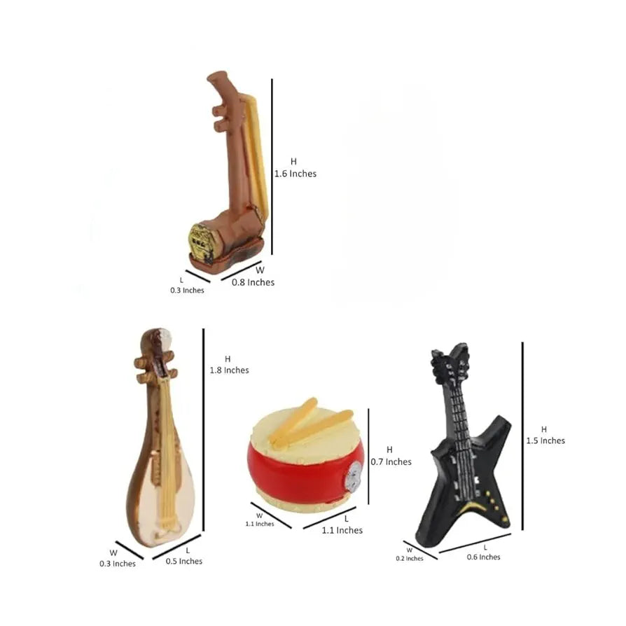 Satyam Kraft 1 Set Resin Miniature Showpiece Musical Instruments