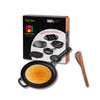 Human Hydro Pre-Seasoned 28cm Cast Iron Single Handle Tawa with Wooden Spatula Naturally Nonstick