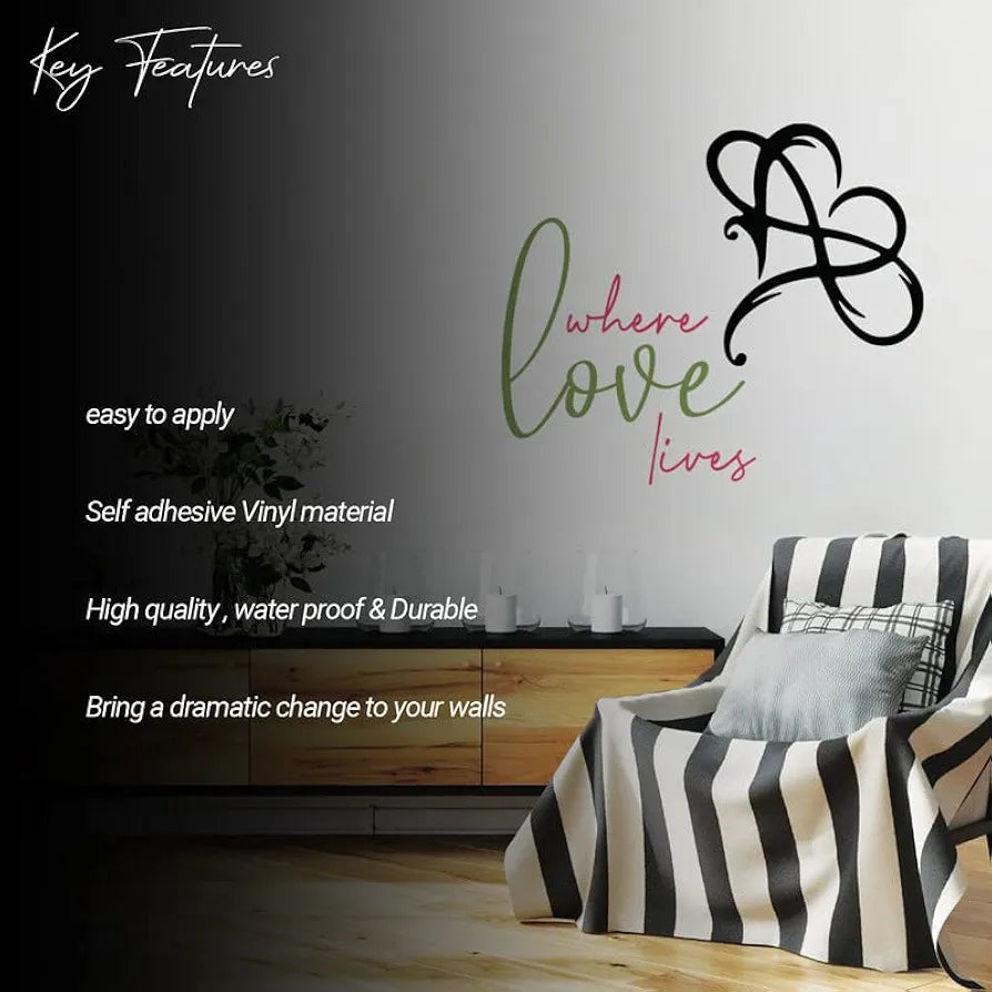 Kotart Where Love Lives Wall Stickers/Decals HD Printed Colorful Wall Sticker