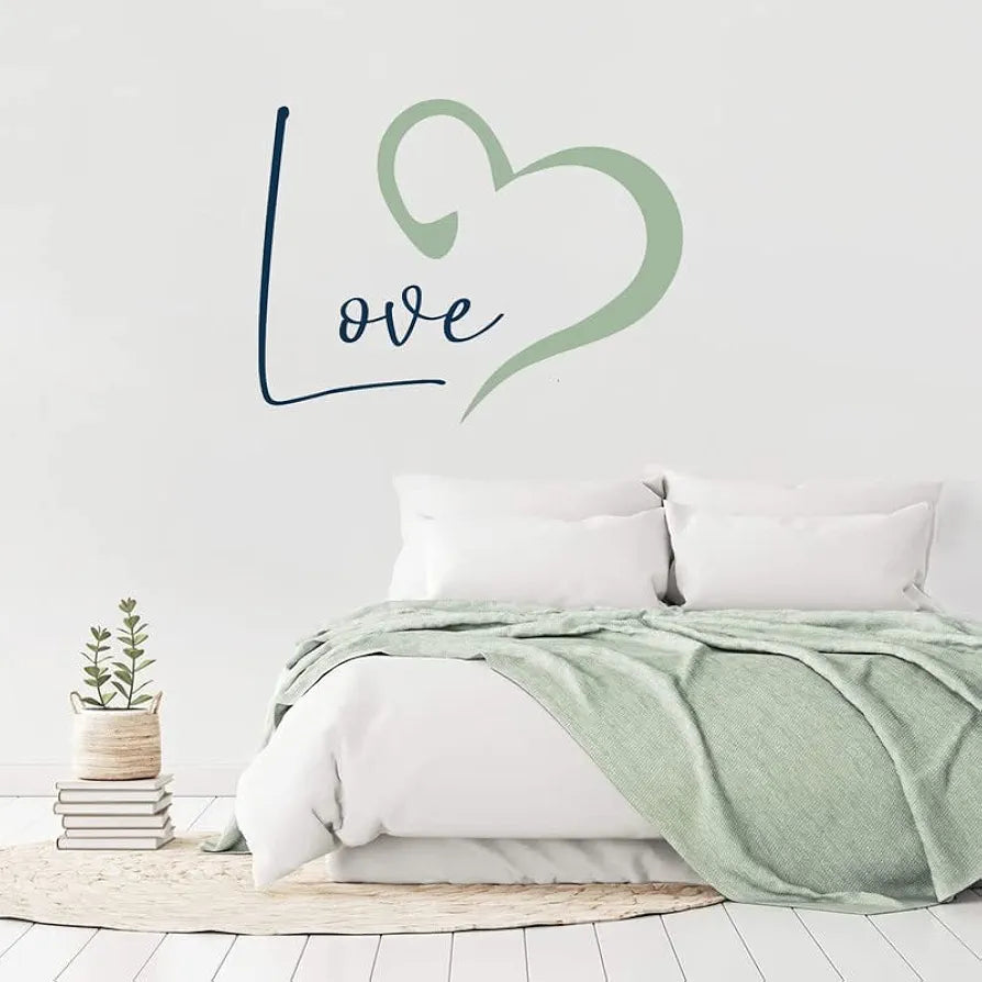 Kotart Green and Blue Heart and Love HD Printed Vinyl Wall Stickers/Decals