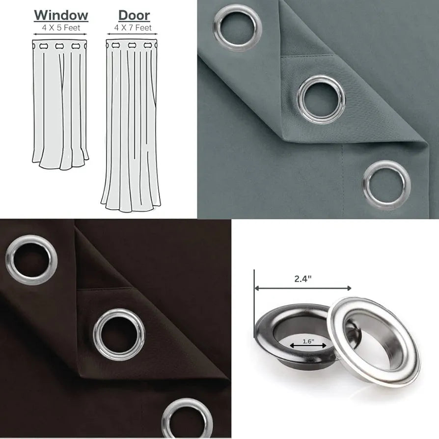 Divine Casa Super Satin Semi Blackout Door Curtains 7 feet Long Curtain Holder Colour Jet Black (Pack of 1)