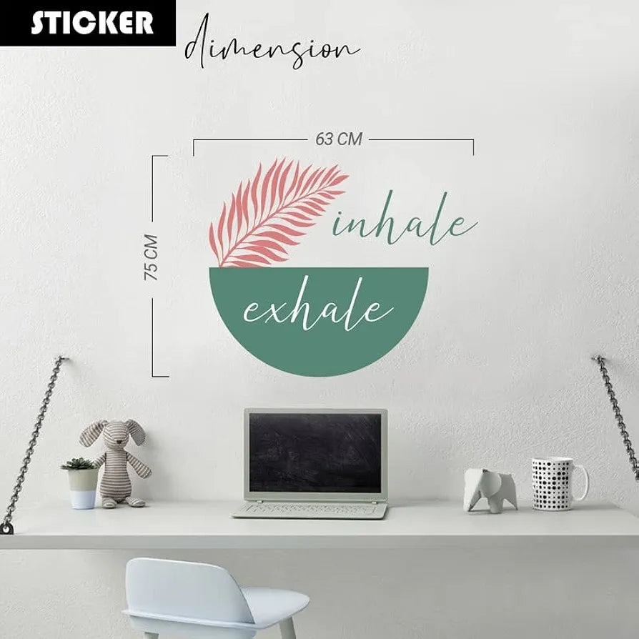 Kotart Leaf and Inhale Exhale Printed Vinyl Wall Decals