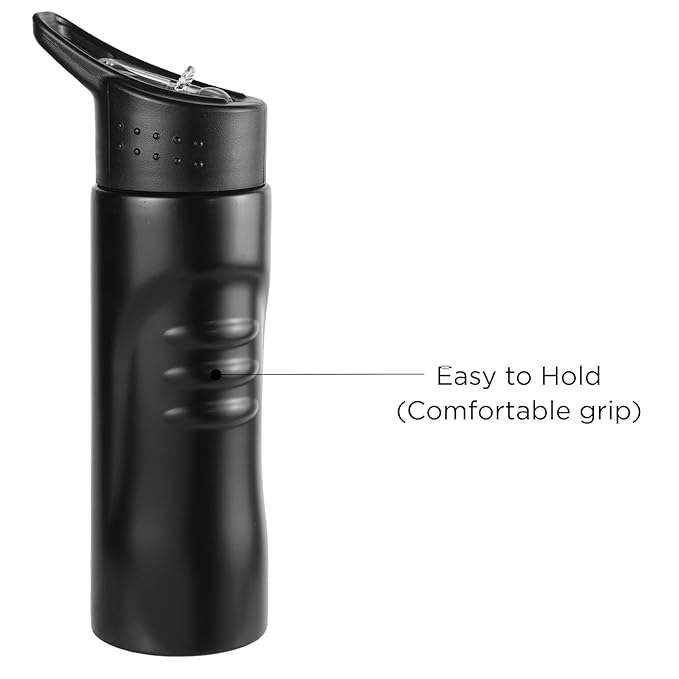 Vinod Snappy Stainless Steel Single Wall Vacuum Insulated Water Bottle - 750ml | Ergonomic Sleek Design