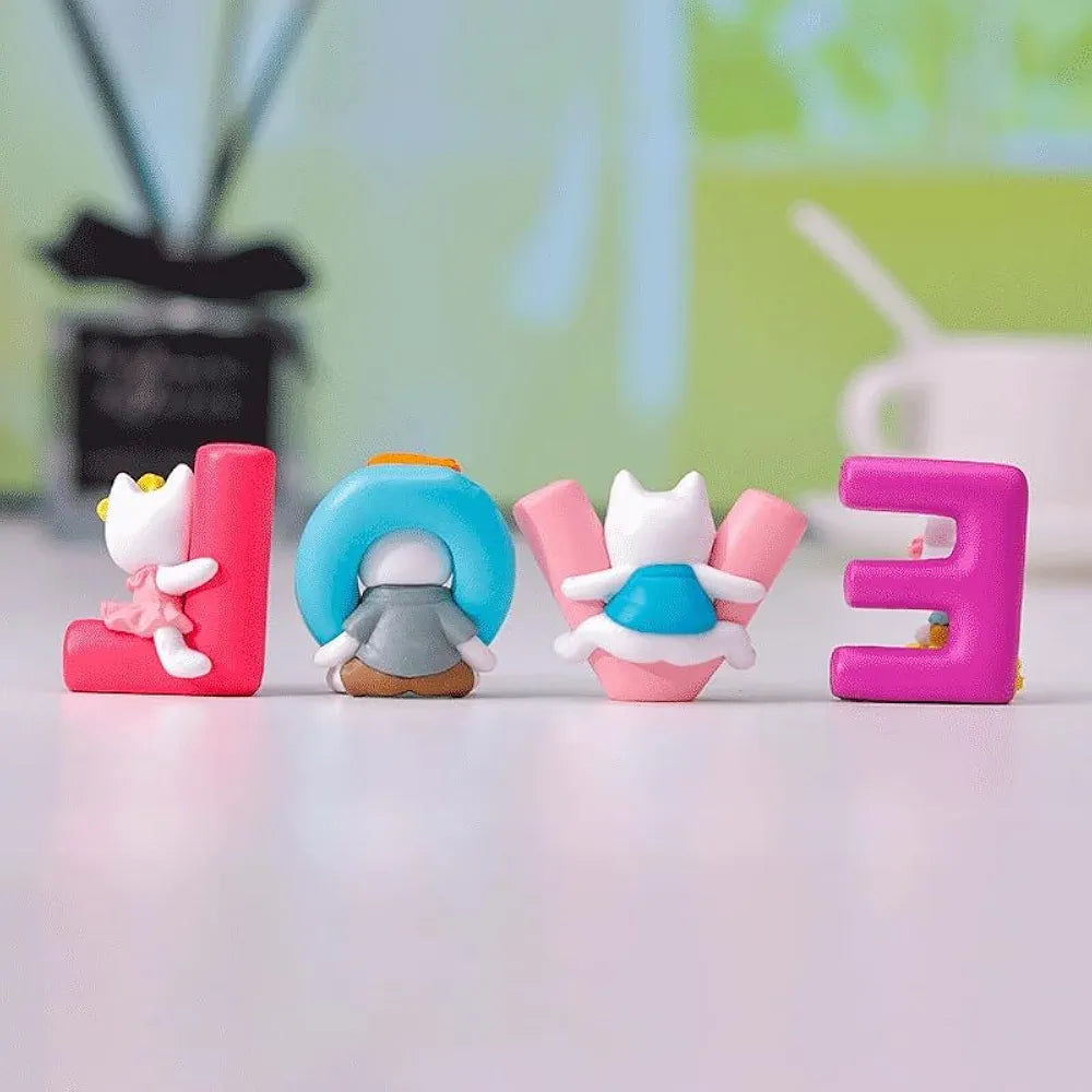 Satyam Kraft 1 Set  Love Letter Miniature Cat Figurines
