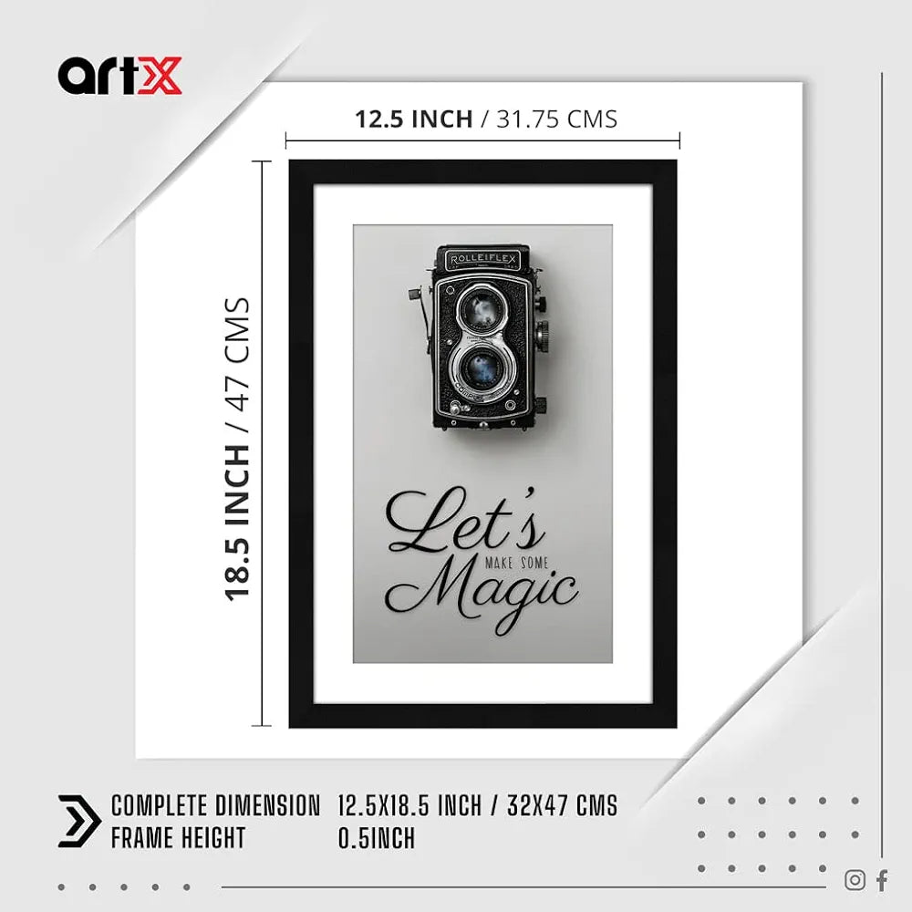 ArtX Paper Let's Make Some Magic Motivational Camera Wall Art Painting