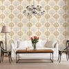 Indian Royals Wallpaper Pvc Vinyl Self Adhesive Peel and Stick Eco Friendly Wallpaper Cream Damask Wallpaper