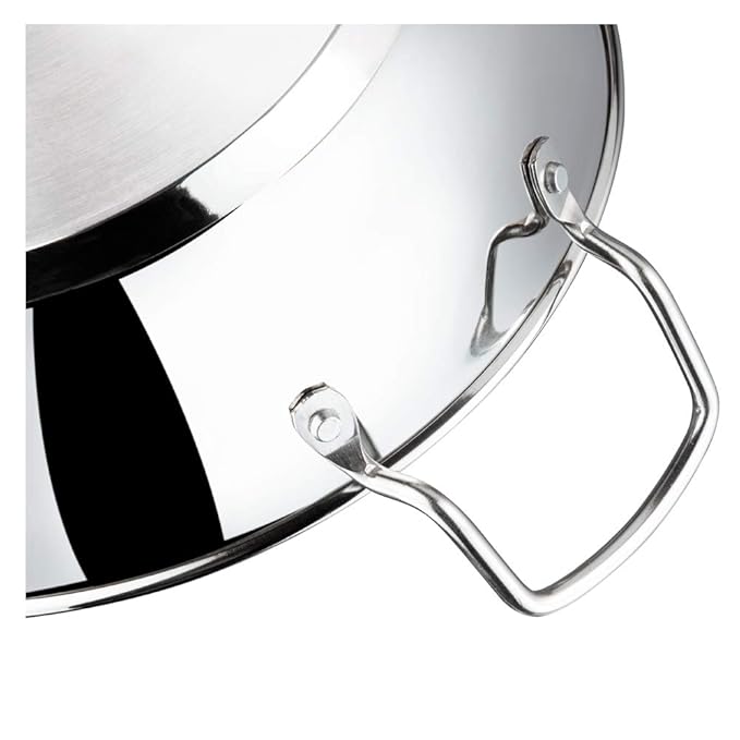 Vinod Stainless Steel Kadhai with Glass Lid - 2.7 Litre, 24cm | Extra Thick, SAS Heavy Bottom | Kadai for Cooking